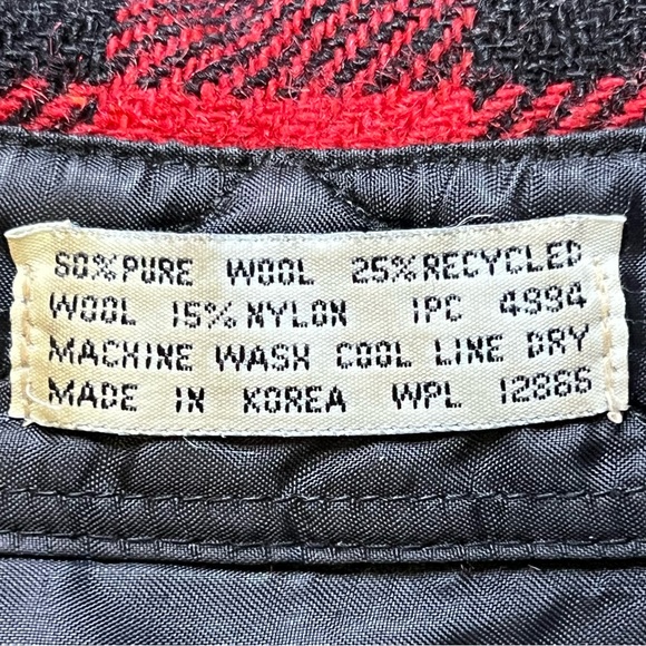 Buffalo Plaid Wool Blend Vintage Shacket By Outdoor Exchange Large 16-16 1/2 - Picture 10 of 11